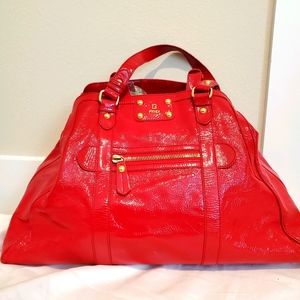 Fendi Bernice red patent leather shoulder bag